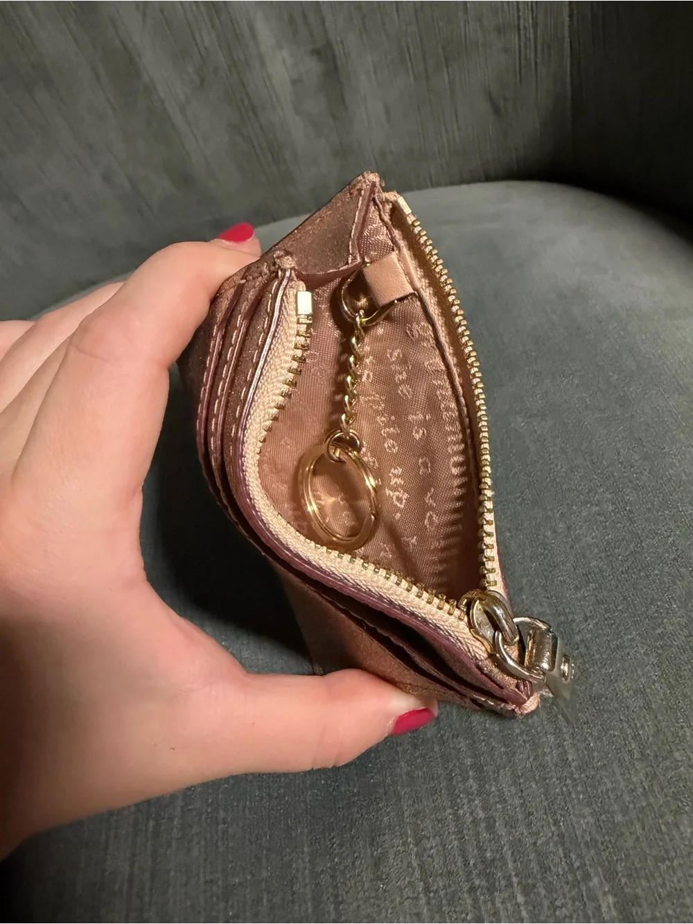 kate spade Rose Gold Glitter Cardholder Wallet